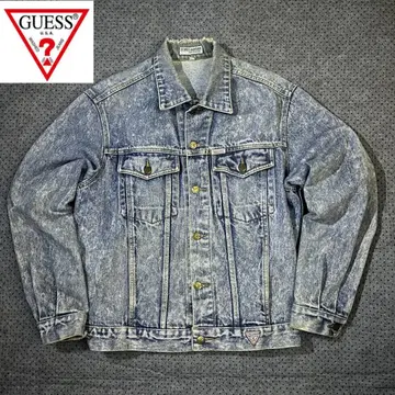 레어 90s GUESS 게스 케미컬 워시 데님 자켓 USA제