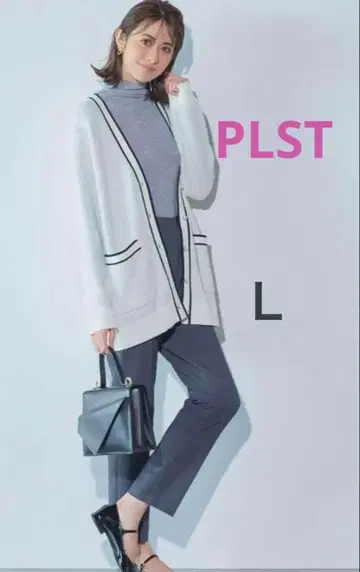 PLST 라메 자카드 펄 버튼 미들 가디건 L 트위드 자켓