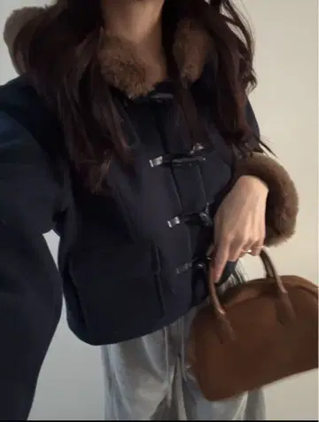 GRL 네이비 더플 코트 스타일 자켓