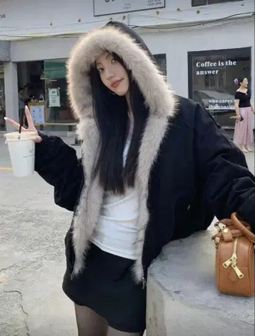 퍼 자켓 블랙 S 사이즈