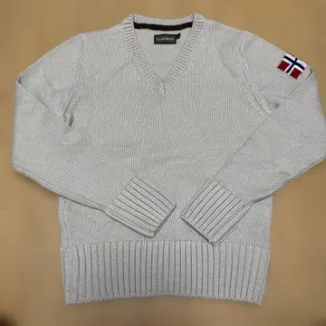 NAPAPIJRI 그레이 V넥 스웨터