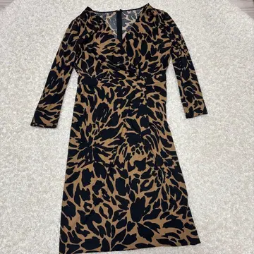 PINKY & DIANNE 레오파드 무늬 긴팔 원피스 38