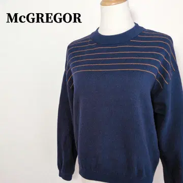 맥그레거 보더 무늬 크루넥 스웨터 네이비 M
