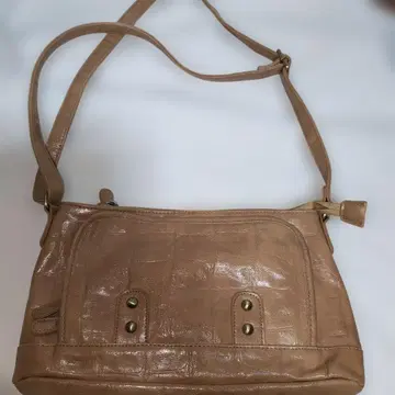 베이지 소가죽 오사이후 숄더백