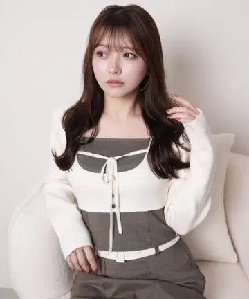 LIP SERVICE 코르셋 체크 상의