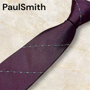 컨디션 최상 Paul Smith 버건디 스트라이프 넥타이 현행 택