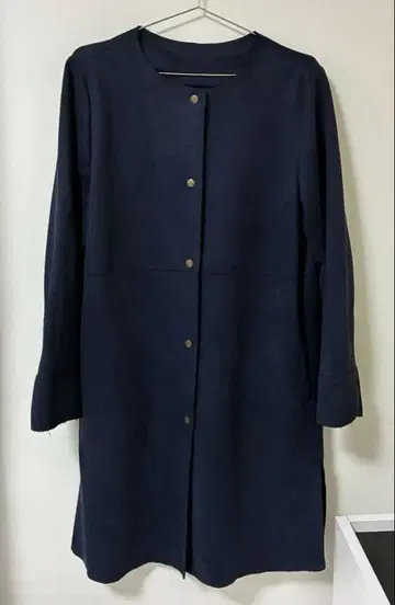 노아제 스웨이드 느낌 노카라 자켓 네이비