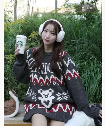 노르딕 베어 니트 풀오버