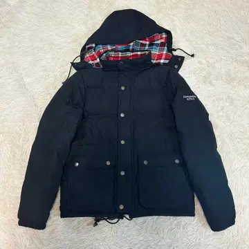 인기 아바클로 다운 자켓 체크 밀리터리 00s 후드 L