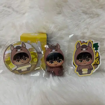 사노 레오 인형옷 키링 캔 배지 스티커 3종 세트