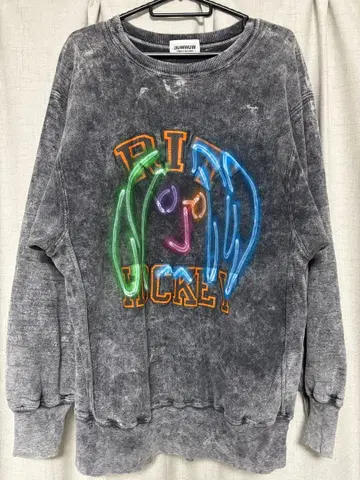 BOWWOW 네온 프린트 그레이 맨투맨