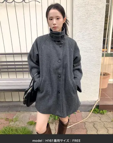 이너 퀼팅 패딩 하이넥 하프 코트 아우터