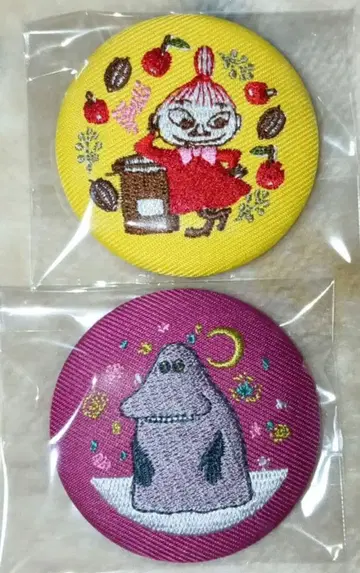 무민 자수 캔 배지 세트