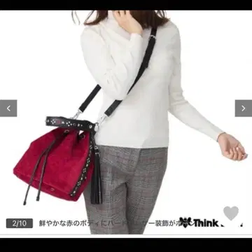 싱크비! Think bee! 빨간색 벨로아 프린지 달린 백