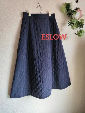 ESLOW 에스로 퀼팅 롱 스커트