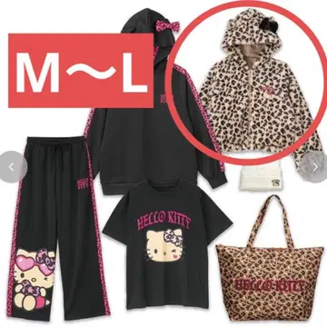 HELLO KITTY 레오파드 무늬 퍼 아우터 M~L 사이즈