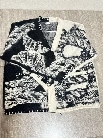 로프 무늬 오픈 프론트 가디건