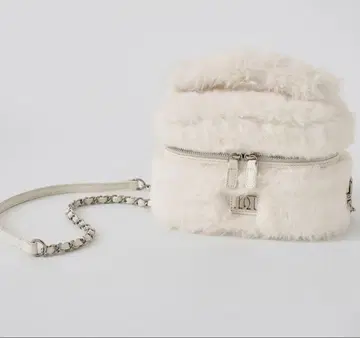 다리치 인조 모피 숄더 미니백 화이트