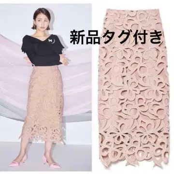 택 포함 새상품 셀포드 리본 레이스 스커트 핑크 38 인기