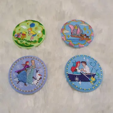 디즈니 자수 캔뱃지 4개 세트