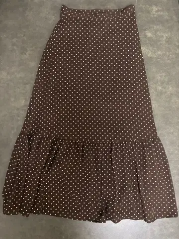 새상품급 UNITED ARROWS 브라운 도트 롱 스커트