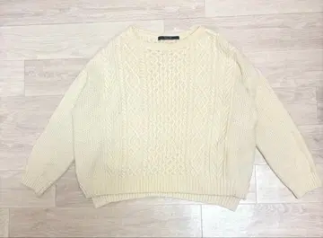 MACPHEE 아이보리 니트 긴팔 여성용