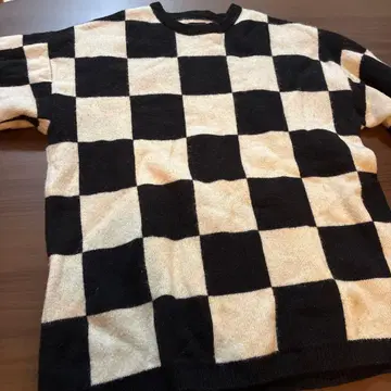 BEAMS 체크 무늬 니트 스웨터 S 사이즈