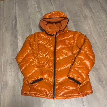 새상품급 Costco 구매 오렌지 후드 부착 다운 자켓