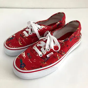 [컨디션 최상] VANS 반스 오센틱 25cm 하와이 패턴 레드