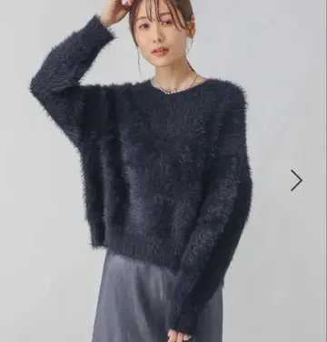 GLOBAL WORK 글로벌 워크 샤기 니트 L 네이비