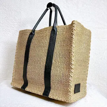 Rene 루네 빅 토트 바스켓백 아바카 가죽 대용량 스퀘어