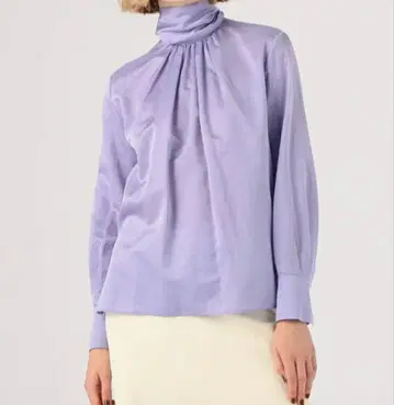 코튼 실크 새틴 백 보타이 블라우스 Ballsey 36