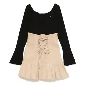 andmary 하이 웨이스트 벨루어 미니 드레스