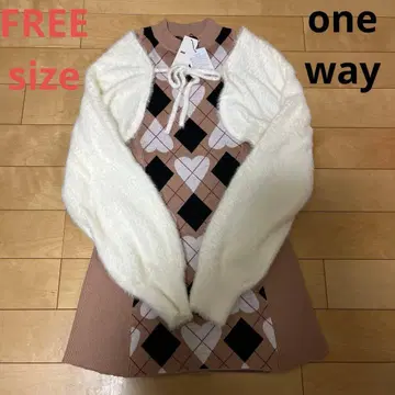 oneway 하트&다이아 무늬 타이트 원피스 볼레로 포함