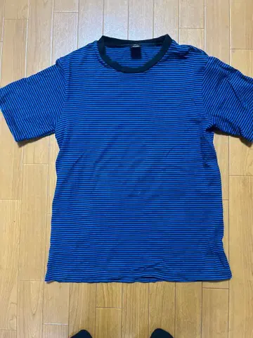 NUNBER (N)INE 파랑과 블랙 스트라이프 T셔츠