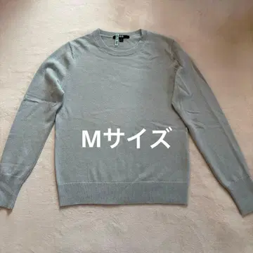 유니클로 캐시미어 100% 크루넥 스웨터 니트 M 사이즈 스카이블루