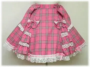 빨간색 Angelic Pretty 사이드 리본 스커트