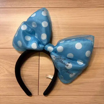 디즈니 미니 빅 리본 데카 리본 머리띠 스카이블루