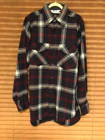 울리치 체크 무늬 긴팔 셔츠 네이비/레드 S