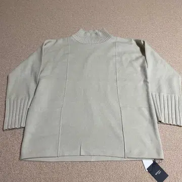 하이넥 사이드 포켓 니트 라이트 그레이