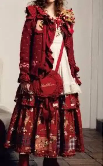 PINK HOUSE 야생 장미와 체리 모티브가 귀여운 가디건