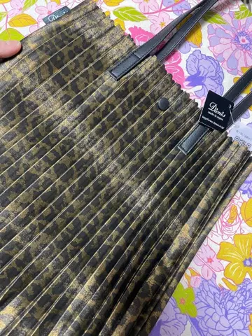 Dionis 디오니스 레오파드 무늬 플리츠 토트백 M