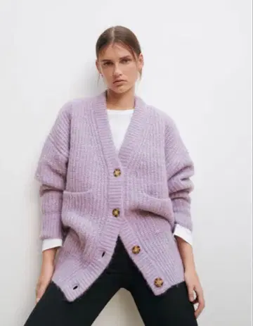 ZARA 패치 포켓 니트 가디건