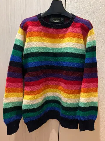 스코틀랜드제 LAURENCE J. SMITH 컬러풀 니트 스웨터