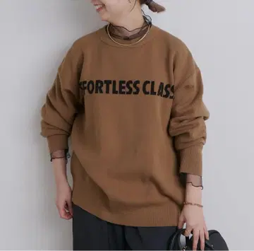 퓨어세신 자카드 로고 니트 풀오버