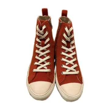 오렌지 하이컷 스니커즈 별 디자인