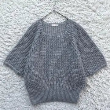 BALLSEY 모헤어 혼방 반팔 니트 스웨터 스팽글