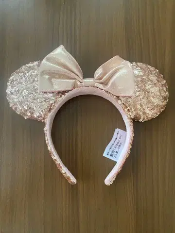 디즈니 월드 미니 머리띠 스팽글 샴페인 핑크