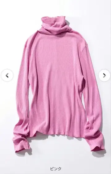 THE SHINZONE 신존 하이넥 리브 니트 핑크