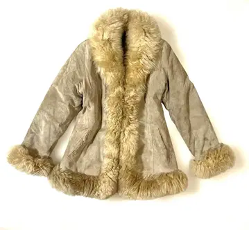 y2k 00s 헤이세이 갸루 페어리 그런지 허리 라인 천연 가죽 퍼